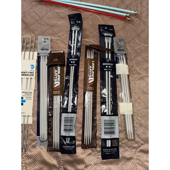 Knitting Needles Lot Different Colors And Sizes 2 4 5 6 Plastic Metal Most New - Picture 3 of 10